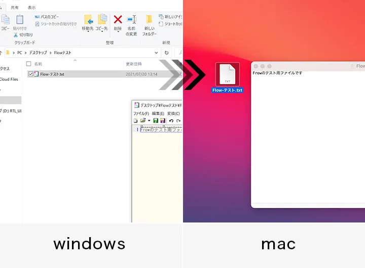 WindowsとMacをFlowで接続