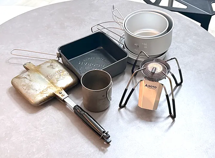 ST-340で使っているクッカーと調理器具